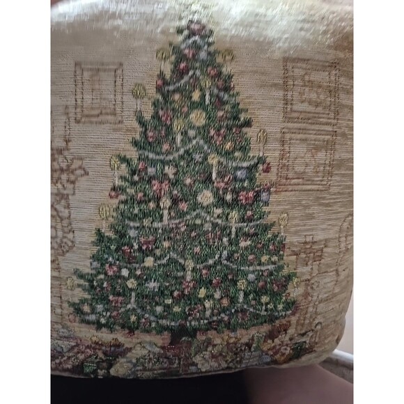Vintage Dan Morris Christmas Elegance 17” Square Tapestry Throw Accent Pillow - Picture 2 of 4